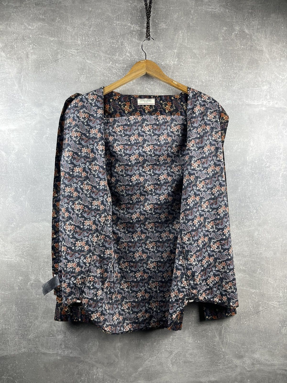 Tintoria Mattei × Vintage Tintaria Mattei Flower Cotton Luxury Slim Shirt Size US XS / EU 42 / 0 - 8 Thumbnail