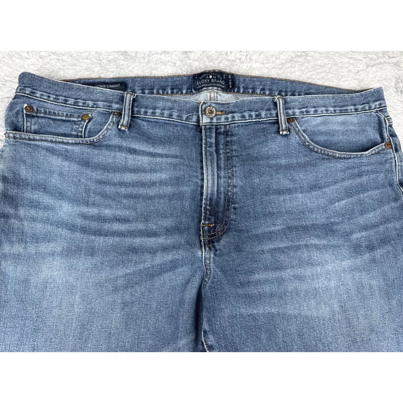 Lucky Brand Lucky Brand 363 Vintage Straight Jeans Mens 40x30 Medium Wash Denim Stretch 5-Pocket - Blue (Regular) Size US 40 / EU 56 - 4 Thumbnail