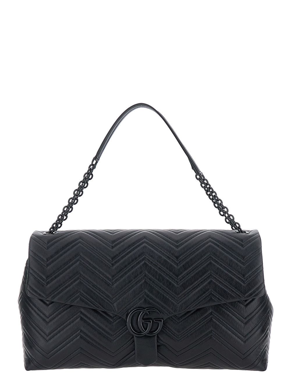 Gucci Black Crossbody bag with Sliding Chain Strap and GG Closure on Front in Leather for Women Size ONE SIZE - 1 Thumbnail