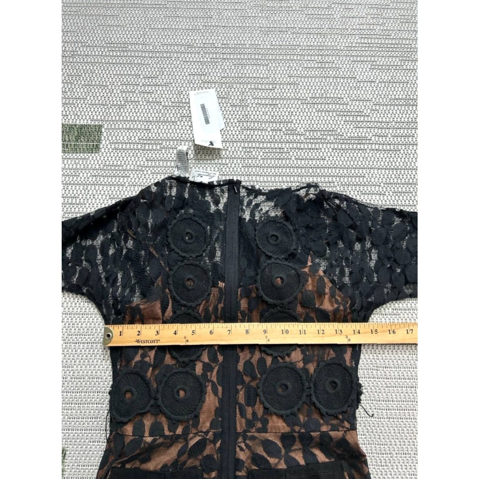 Vintage Beguile Byron Lars Dress Blouson Womens 2 Black Brown Lace Cotton Blend Size XS / US 0-2 / IT 36-38 - 5 Thumbnail