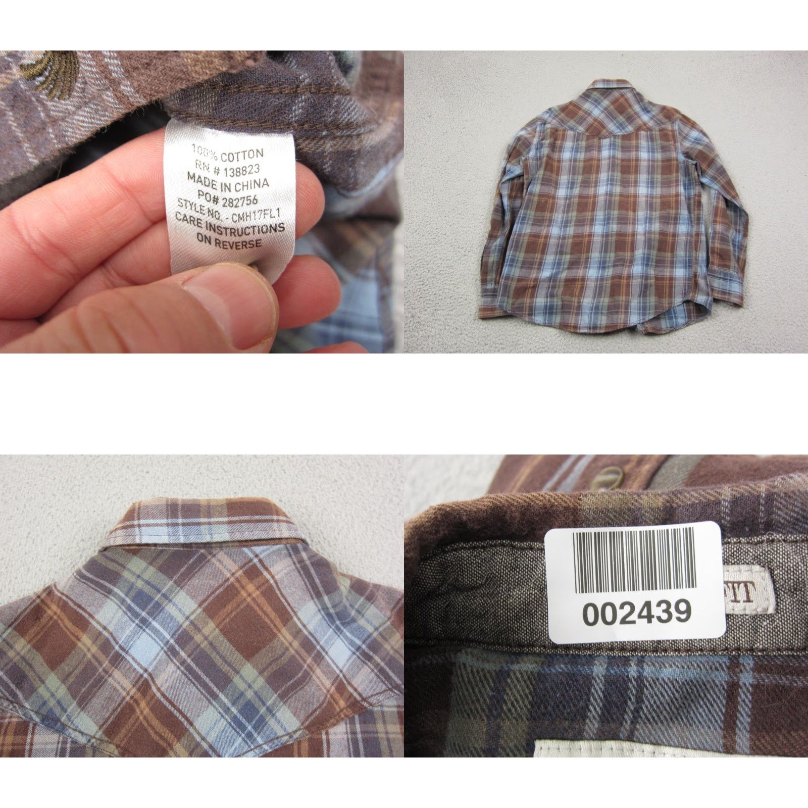 Cody James Cody James Shirt Mens S Brown Plaid Flannel Button-Up Western Pearl Snap Rodeo 90s Vintage? Size US S / EU 44-46 / 1 - 8 Thumbnail