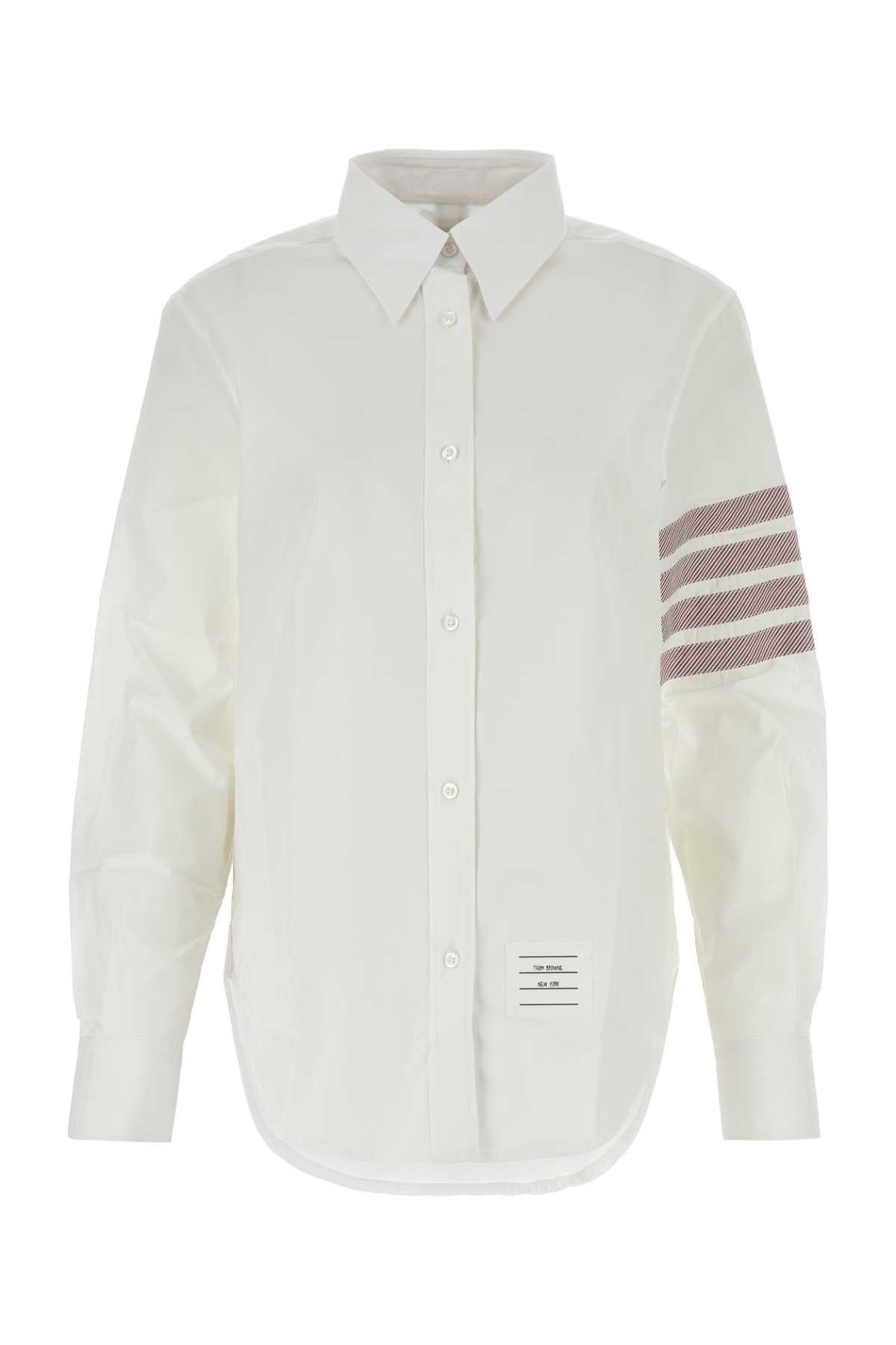 image of Thom Browne White Poplin Shirt, Women's (Size XS)