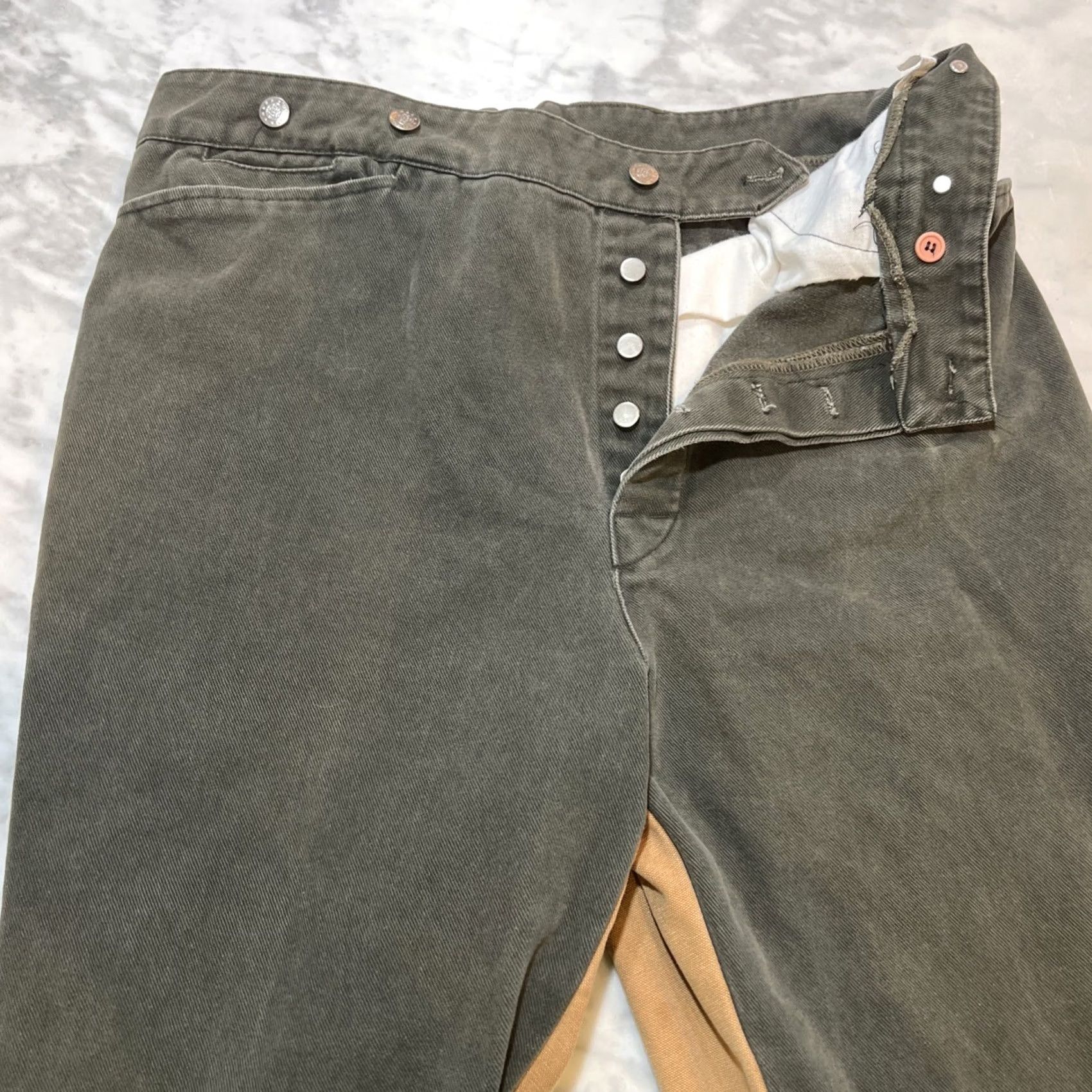 Vintage VINTAGE Wahmaker Jeans 40 Green Frontier Men 40x Tan Button Fly Buckle Back Size US 40 / EU 56 - 5 Thumbnail