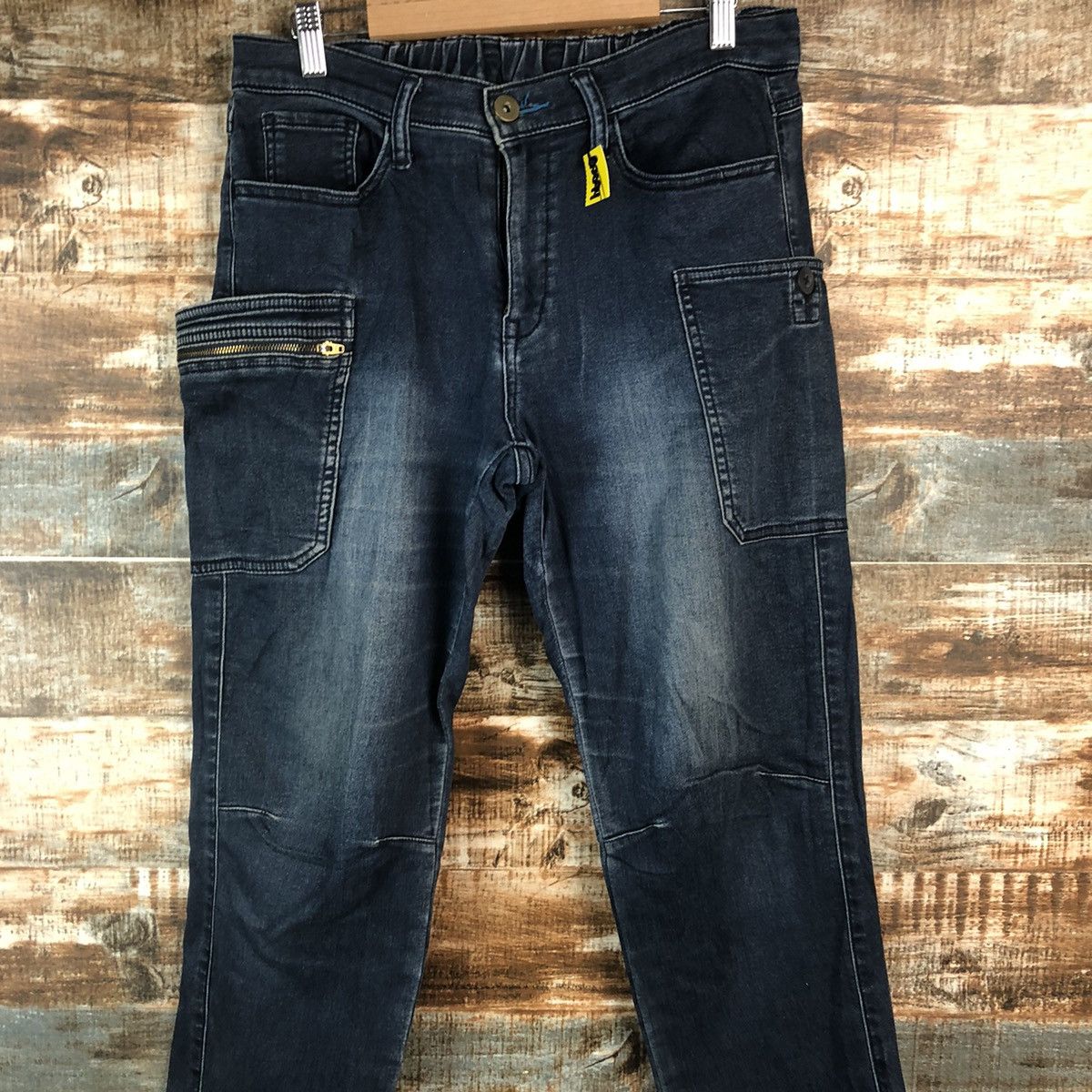 Japanese Brand Fieldcore Japanese utility tactical Blue Denim Pants #A2094 Size US 32 / EU 48 - 5 Thumbnail