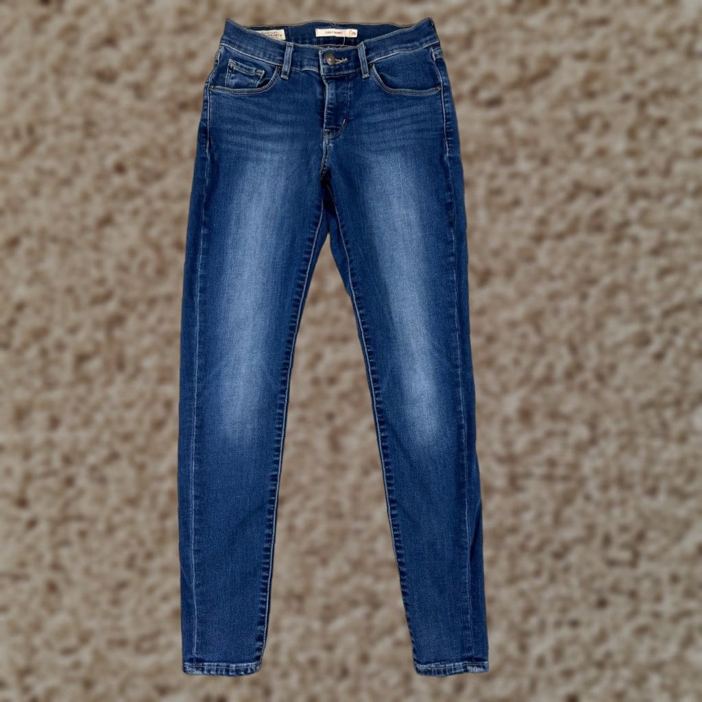 Levi's Levi's Jeans Womens 26 Blue Denim Skinny Stretch 26x30 Regular 5-Pocket Design Light Blue Vintage No N/A Size 26" / US 2 / IT 38 - 1 Thumbnail
