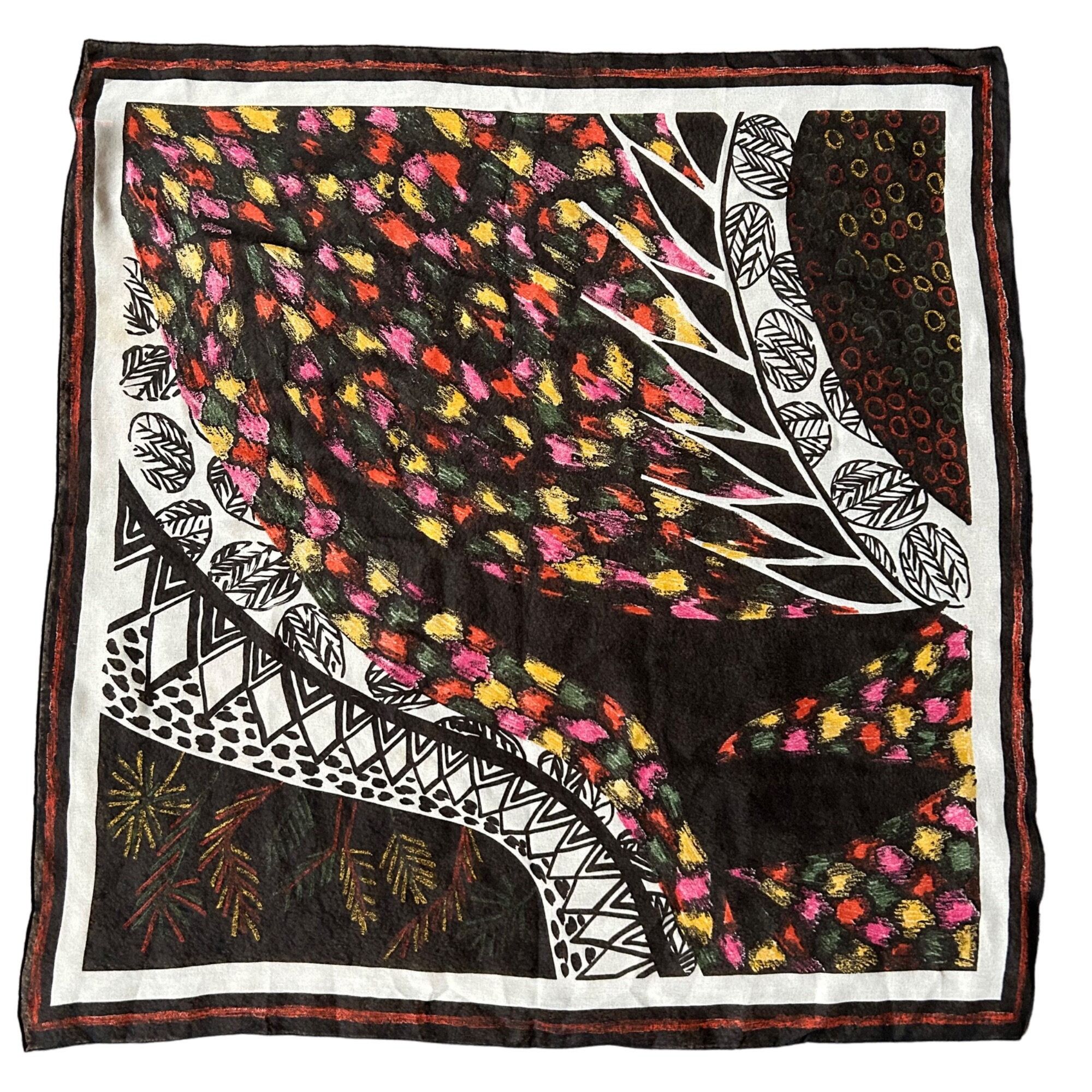 Vintage Vintage Abstract Print Scarf Italy 100% Polyester Size ONE SIZE - 1 Thumbnail