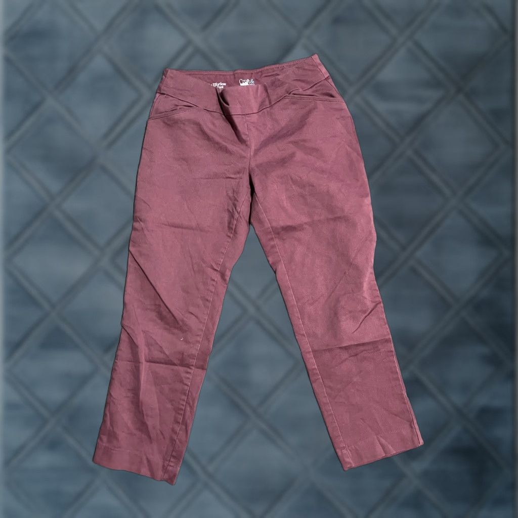 Croft & Barrow Croft & Barrow Women’s Pants 6P Pink The Effortless Stretch Pull On Ankle Pocket City College Preppy Size 28" / US 6 / IT 42 - 1 Thumbnail