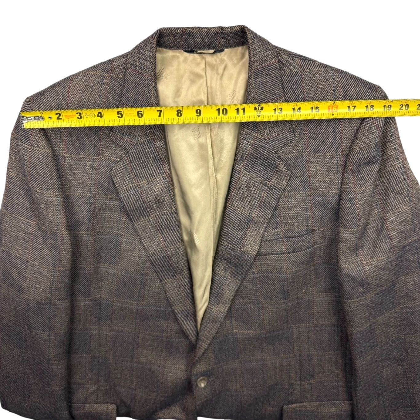 Lanvin VINTAGE Lanvin Blazer Jacket Wool Tweed Brown 46L Men's Wool Blazer - Lanvin Two Button Single-Breasted Notch Lapel, Regular, Long Fit Mens Size 46R - 6 Thumbnail