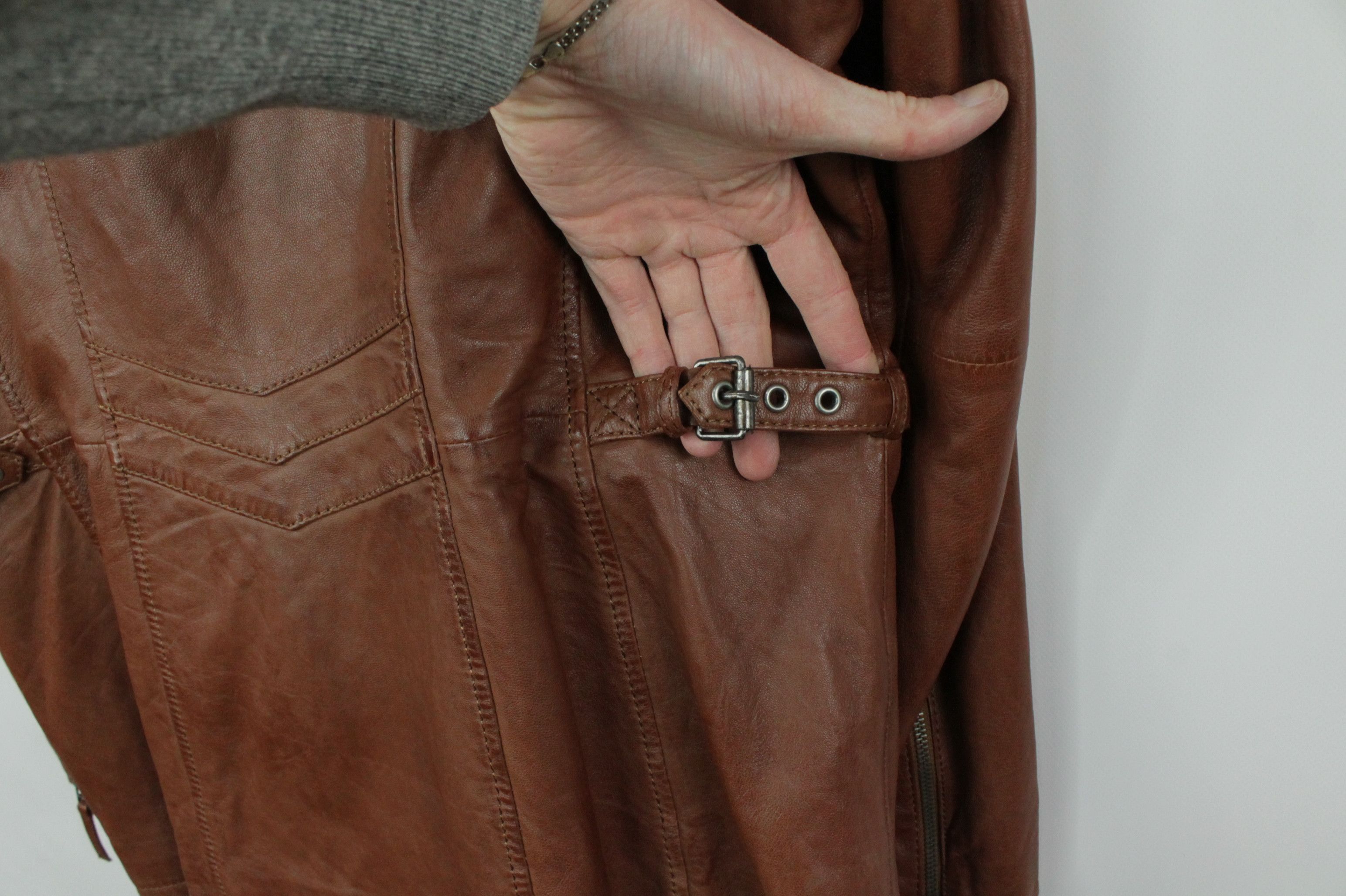 Gypsy Gipsy Cognac Brown Leather Women's Jacket Size XL / US 12-14 / IT 48-50 - 7 Thumbnail