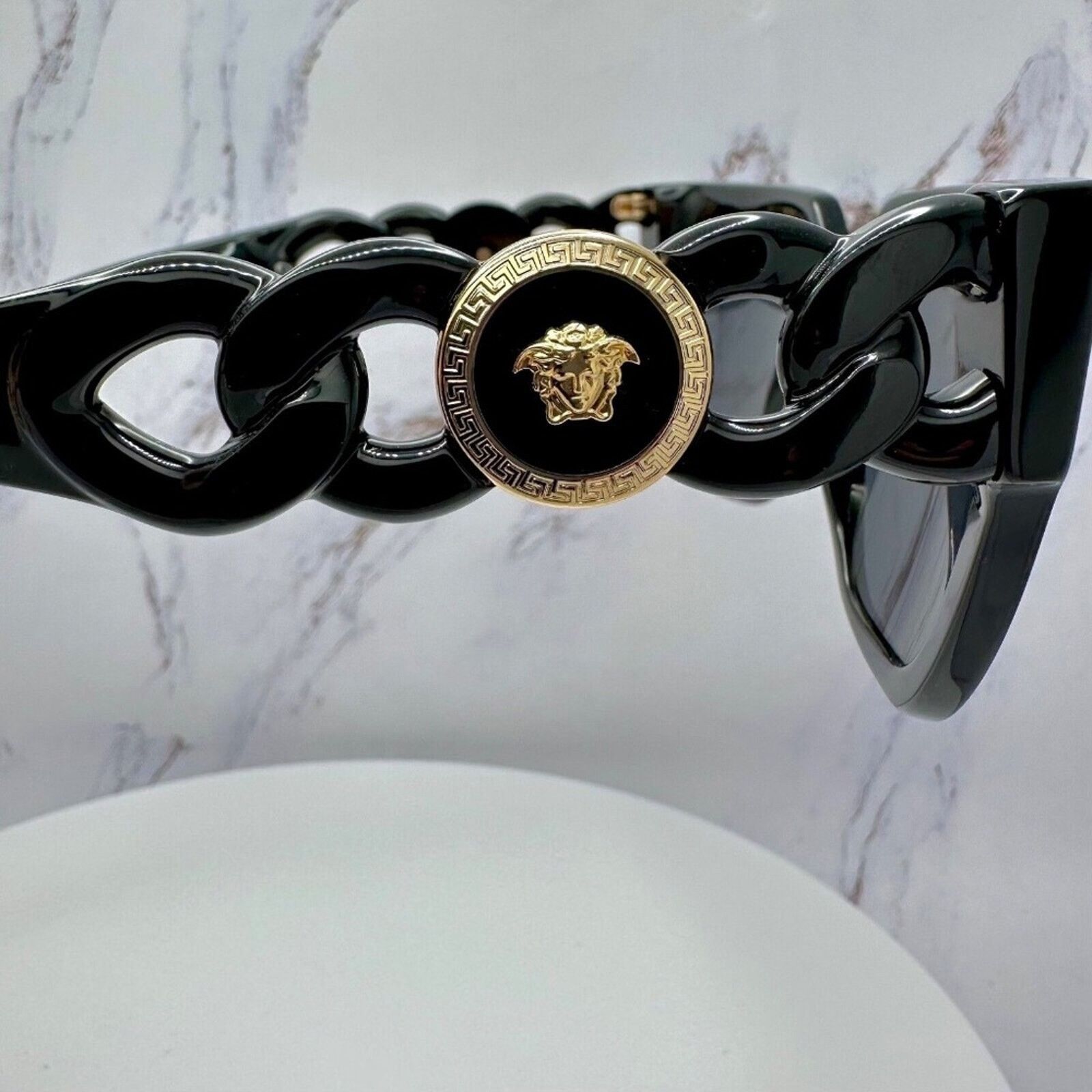 Versace NEW Versace Sunglasses Black Gold Medusa Logo Chain Arms Size ONE SIZE - 4 Thumbnail