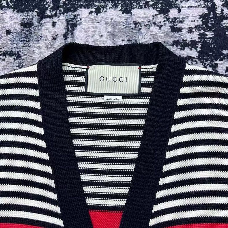 Gucci gucci double g print red blue striped cardigan Size US XS / EU 42 / 0 - 2 Thumbnail