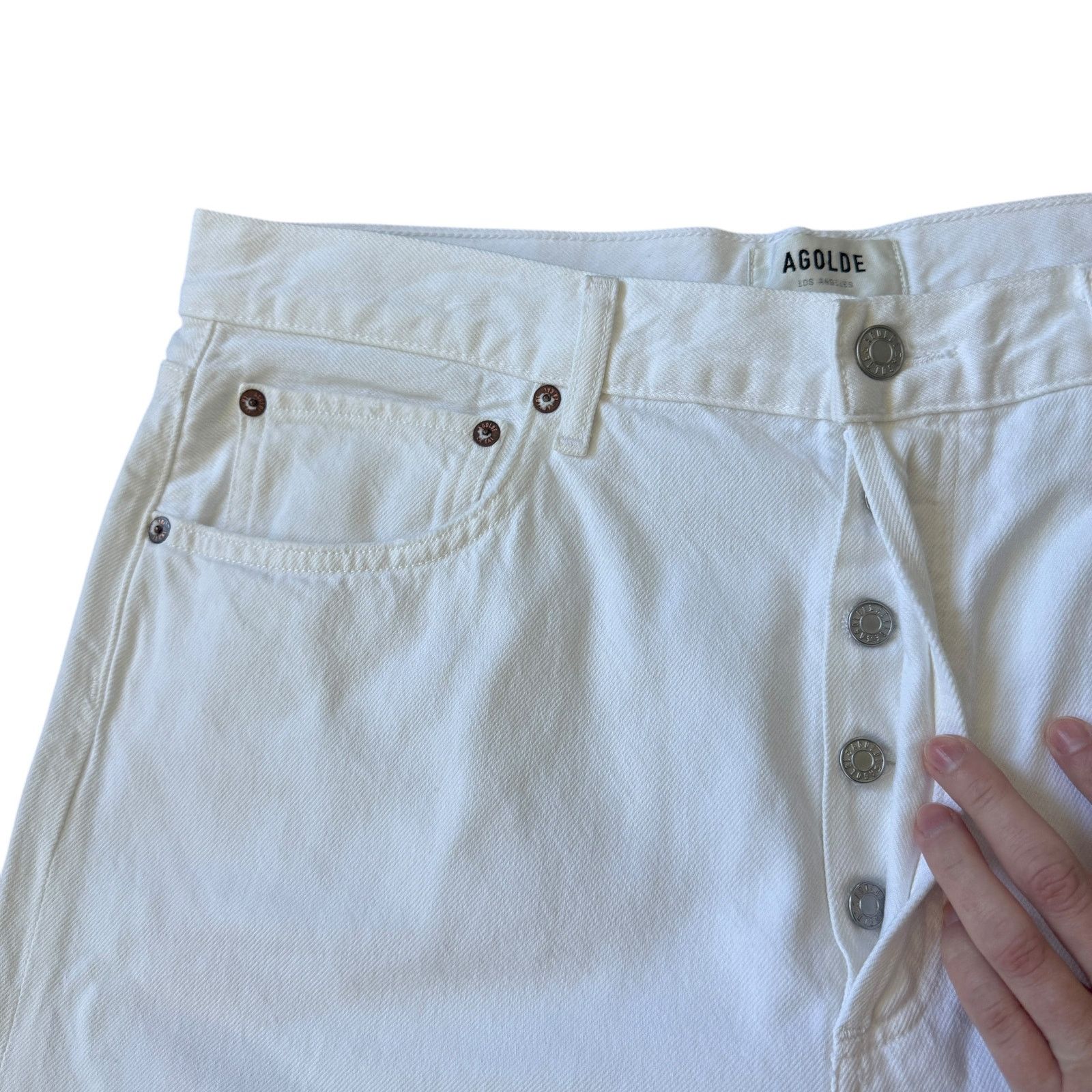 Agolde AGOLDE Fran Low Slung Straight Jean Milkshake White Size 30" / US 8 / IT 44 - 5 Thumbnail