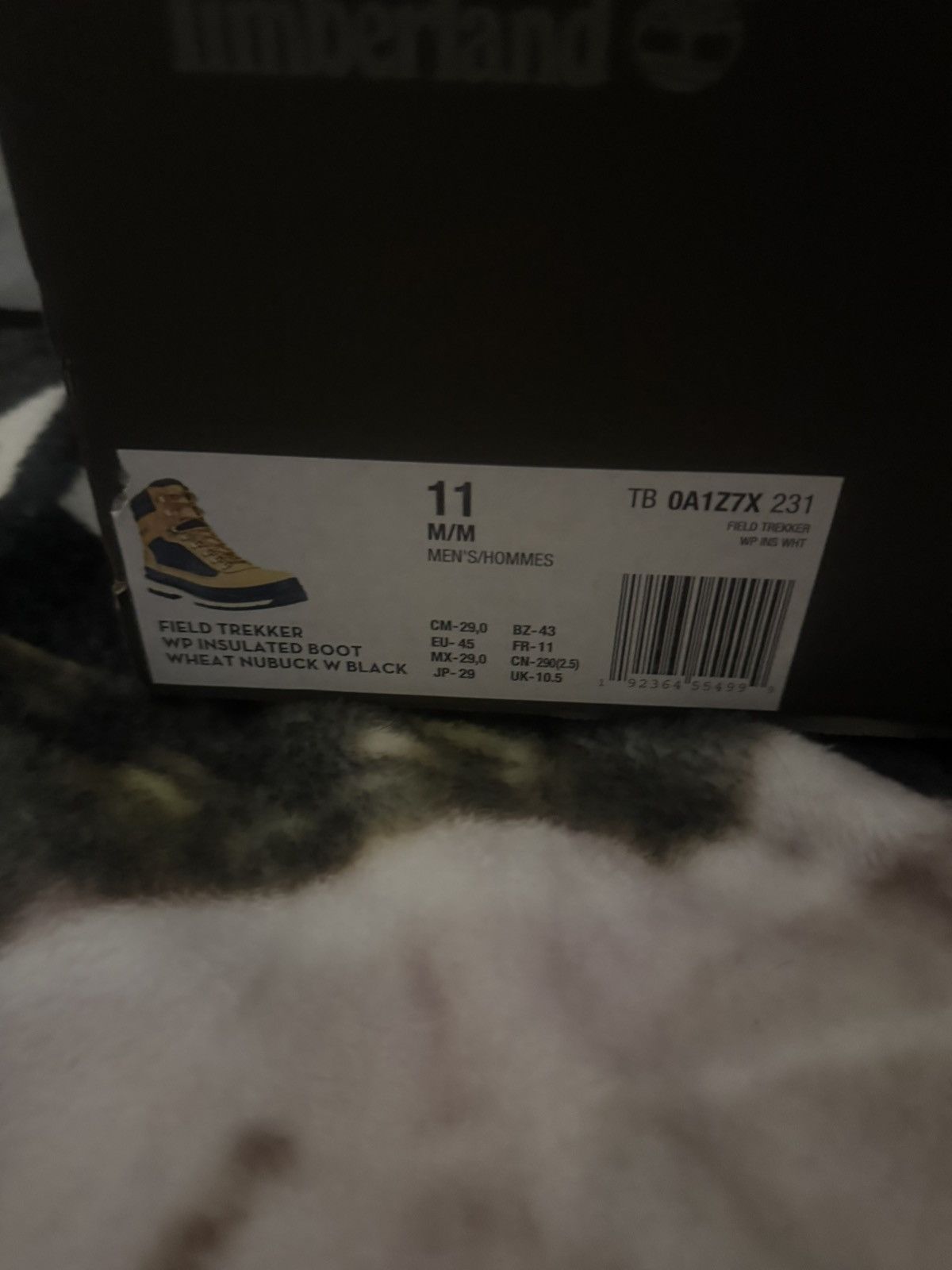 Timberland Field Treeker WP Insulted Boot Wheat Nuback w Black Size US 11 / EU 44 - 7 Thumbnail