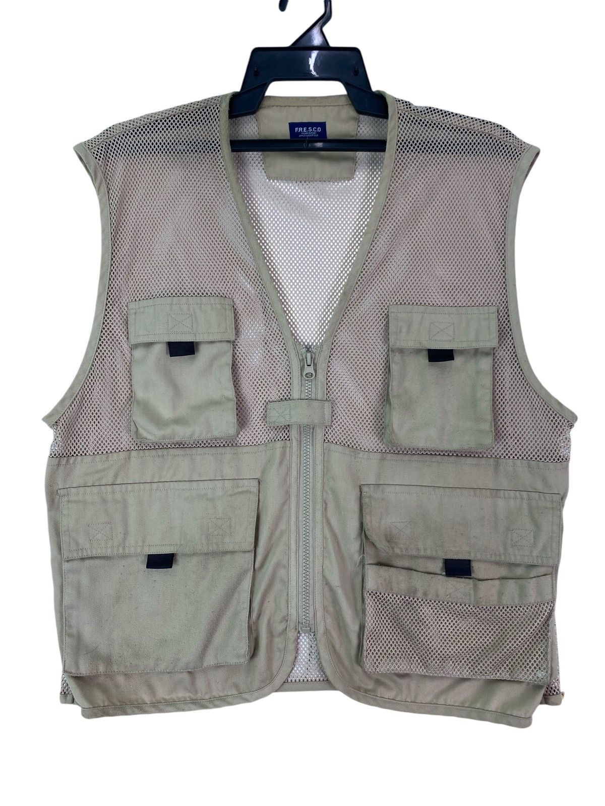 Vintage Vtg 90s Fresco fishnet cargo pocket hunting vest Size US L / EU 52-54 / 3 - 2 Thumbnail
