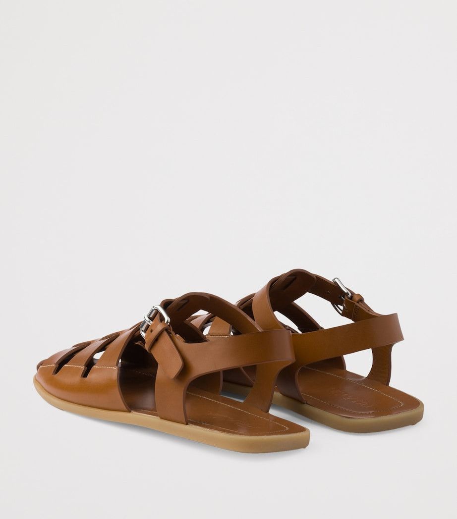 Prada o1mt1gz0526 Leather Fisherman Sandals in Brown Size US 10 / EU 43 - 5 Thumbnail