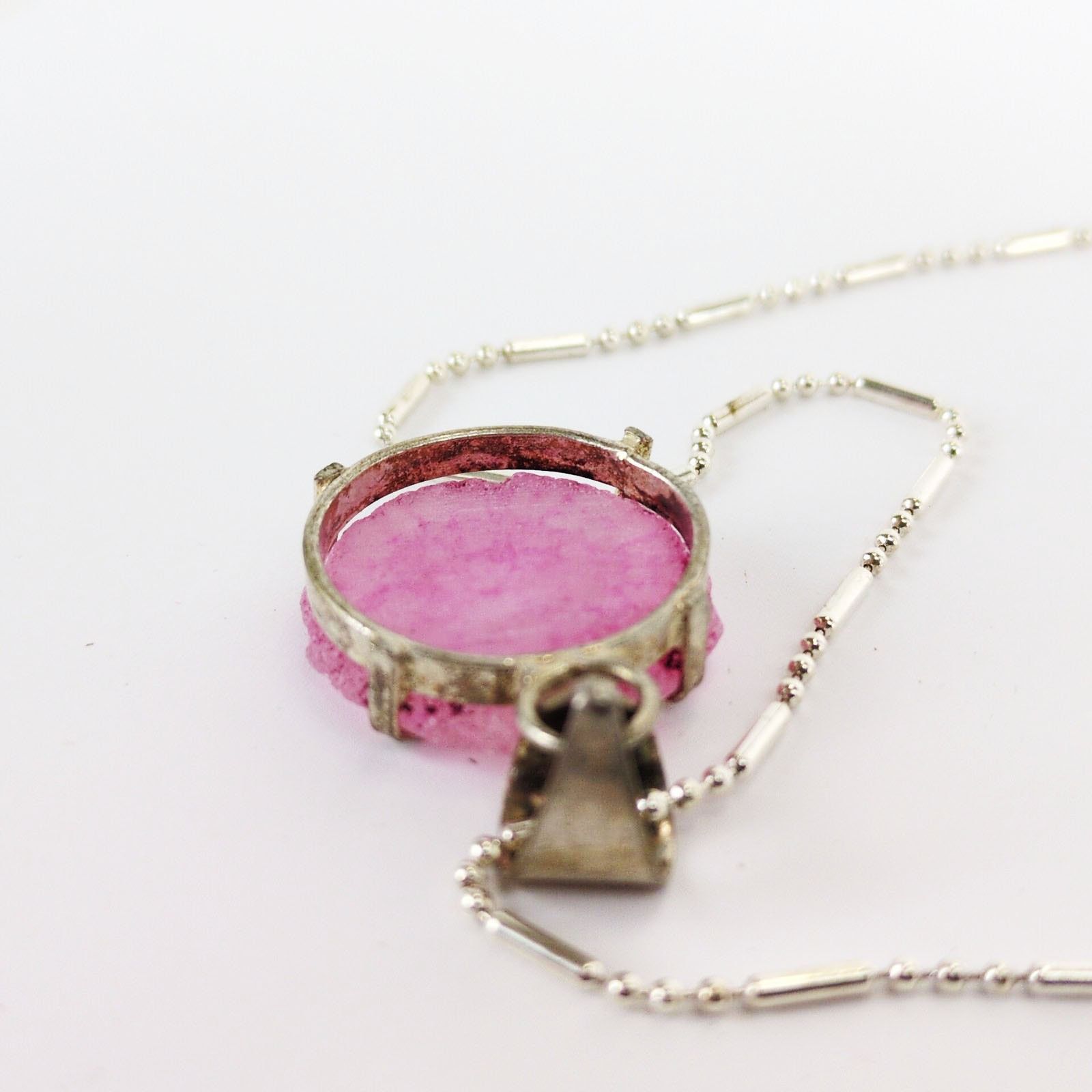 Other 925 Sterling Silver 18" Chain Necklace Pink Agate Pendant Size ONE SIZE - 7 Thumbnail