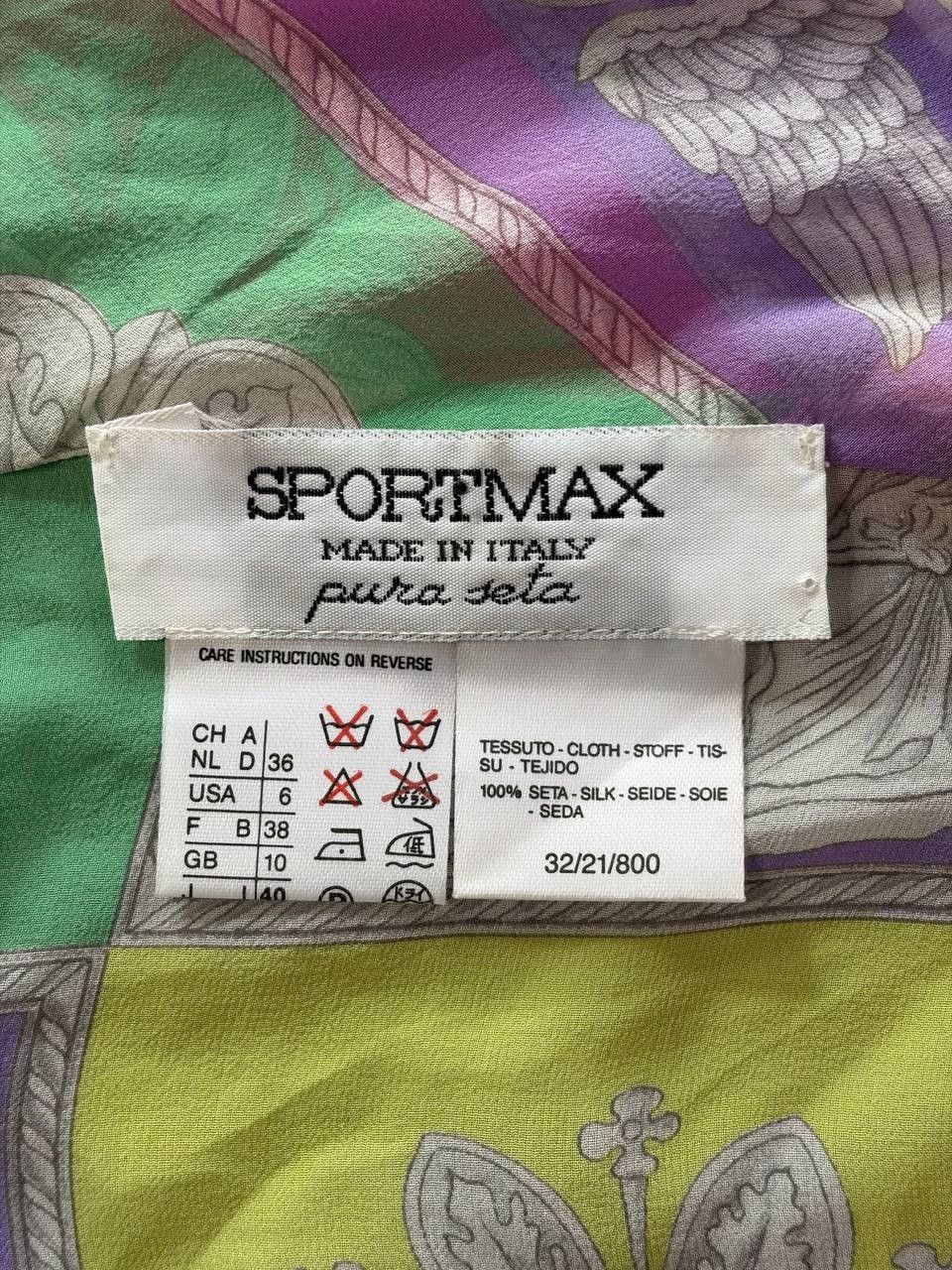Sportmax Vintage Sportmax Max Mara Silk Greek Mythology Print Blouse Size L / US 10 / IT 46 - 10 Thumbnail