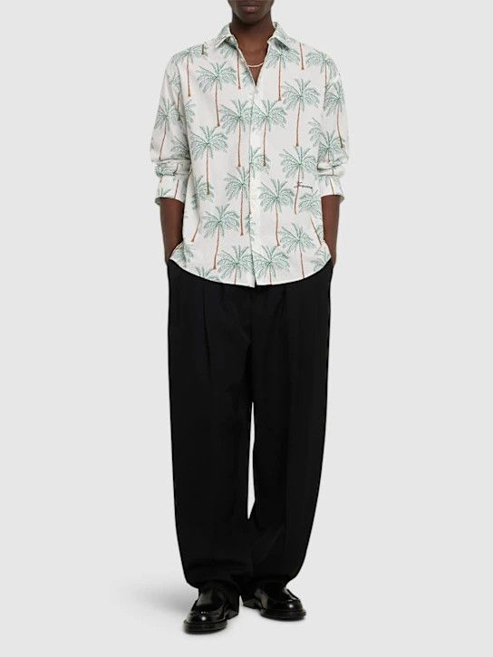 Jacquemus o1lsvrm0425 Simon Printed Cotton Shirt in Print Palmtrees Size US L / EU 52-54 / 3 - 4 Thumbnail