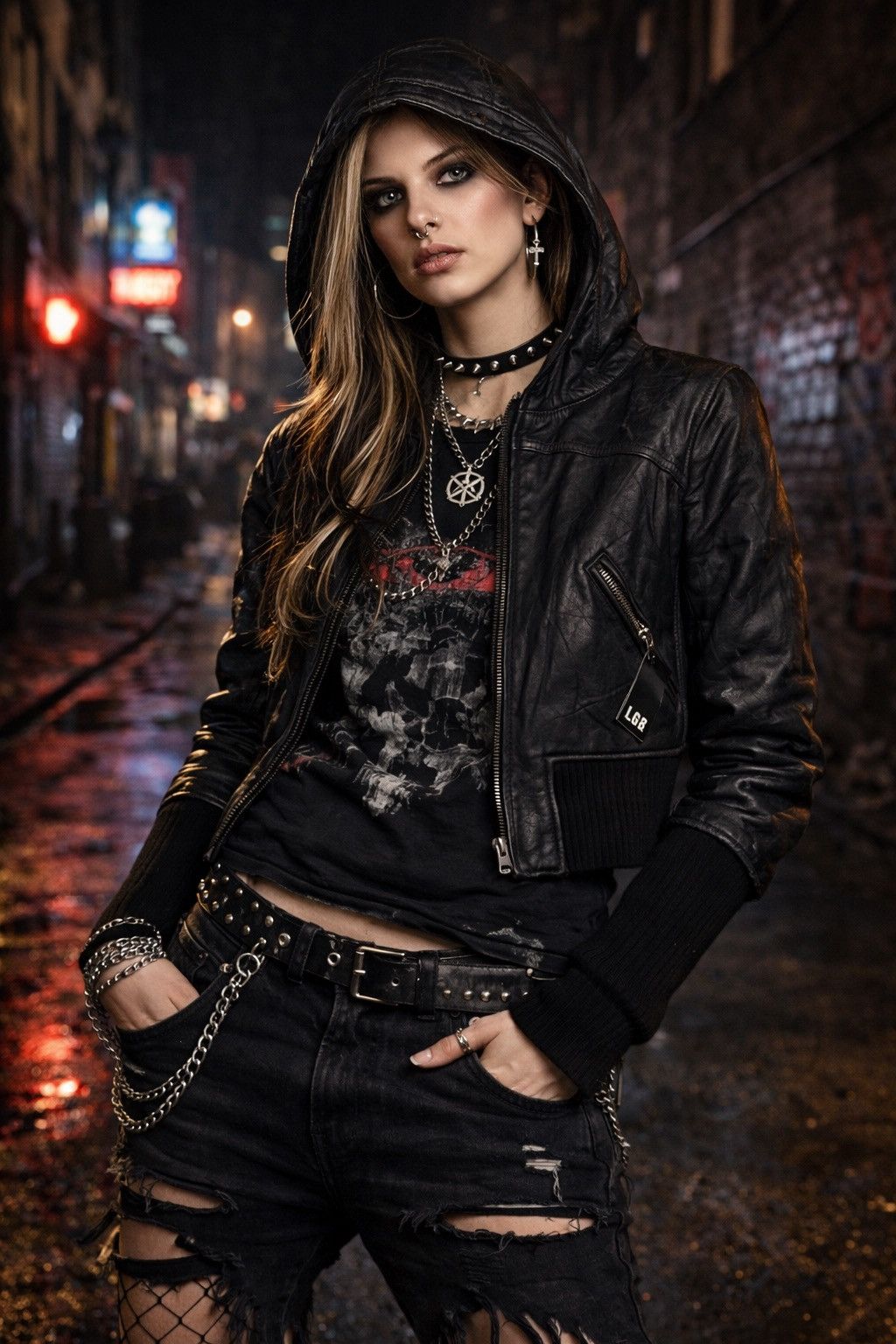 If Six Was Nine L.G.B Leather Riders Jacket reversable Size XXS / US 00 / IT 34 - 25 Thumbnail