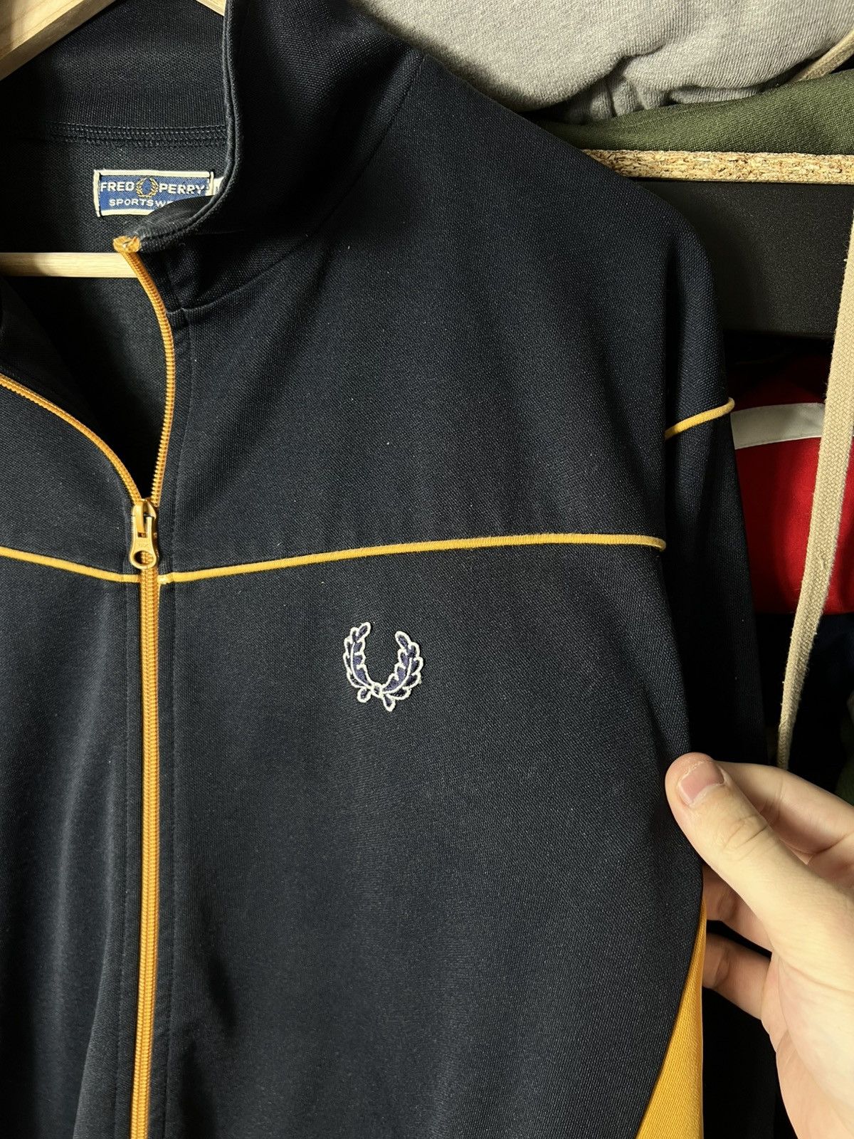 Fred Perry Vintage Fred Perry Track Jacket Y2K Black Yellow 90s Size M Size US M / EU 48-50 / 2 - 2 Thumbnail