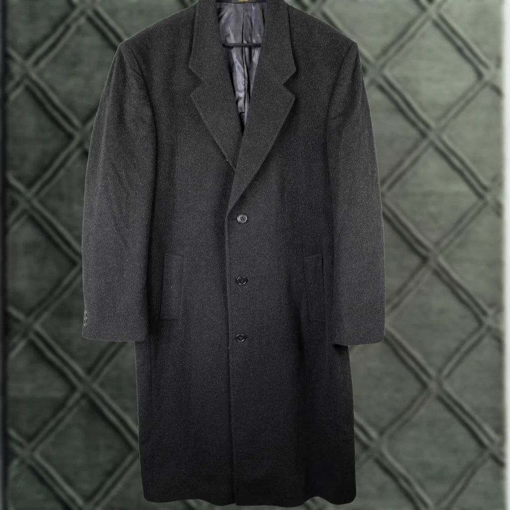 Vintage VINTAGE Christian Aujard Overcoat Coat Long Black 44L Cashmere Blend Wool Lined Button Chest 44 in Mens Size US L / EU 52-54 / 3 - 1 Thumbnail