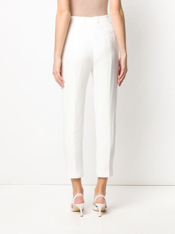 Alexander McQueen o1srvl11e0326 High Waisted Trousers in Ivory Size 28" / US 6 / IT 42 - 3 Thumbnail