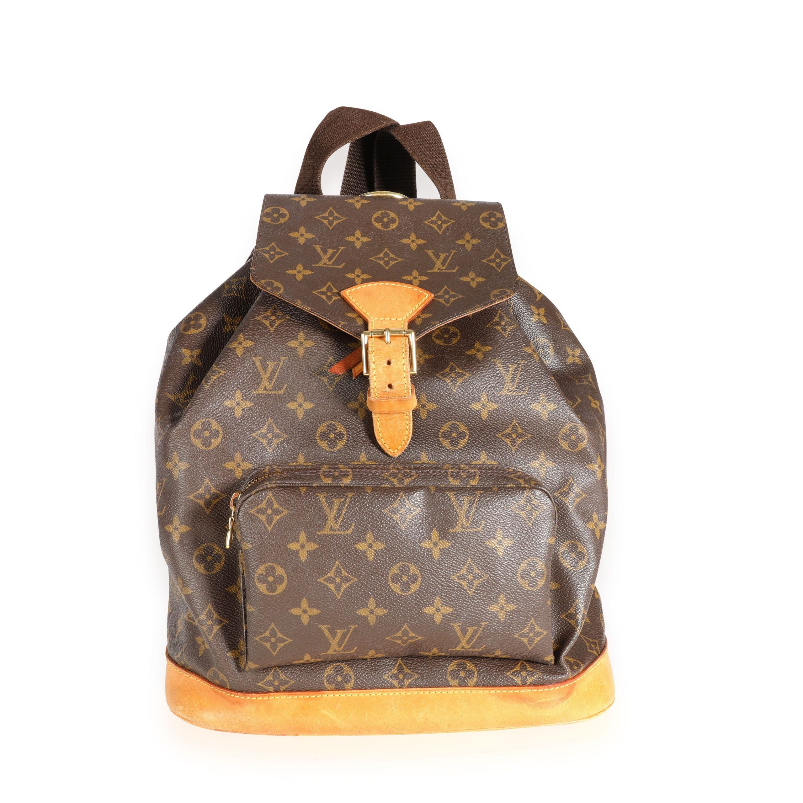 image of Louis Vuitton Monogram Canvas Montsouris Gm in Brown, Women's