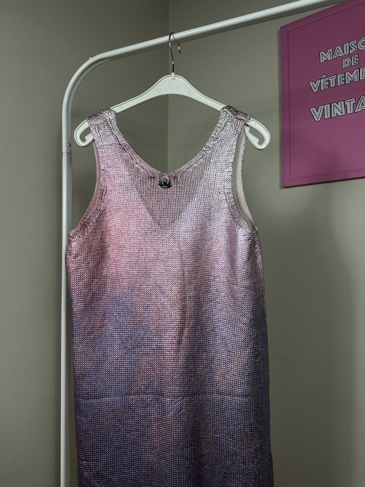 TWINSET Twin-Set Jeans Mini Dress Tank Top Knitted Metallic Pink Size S / US 4 / IT 40 - 16 Thumbnail