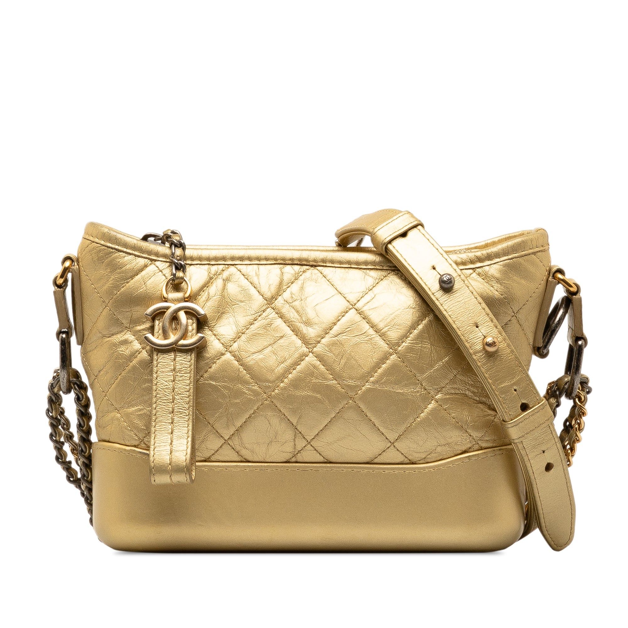 Chanel Chanel Small Metallic Lambskin Gabrielle Crossbody Gold Size ONE SIZE - 1 Thumbnail