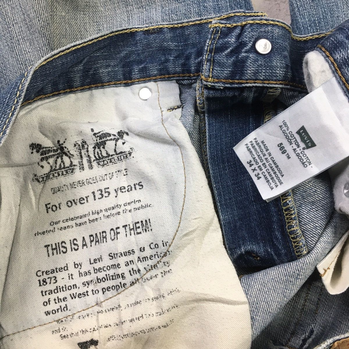 Levi's Distressed Levis 569 Vintage Style Jeans Size US 36 / EU 52 - 10 Thumbnail