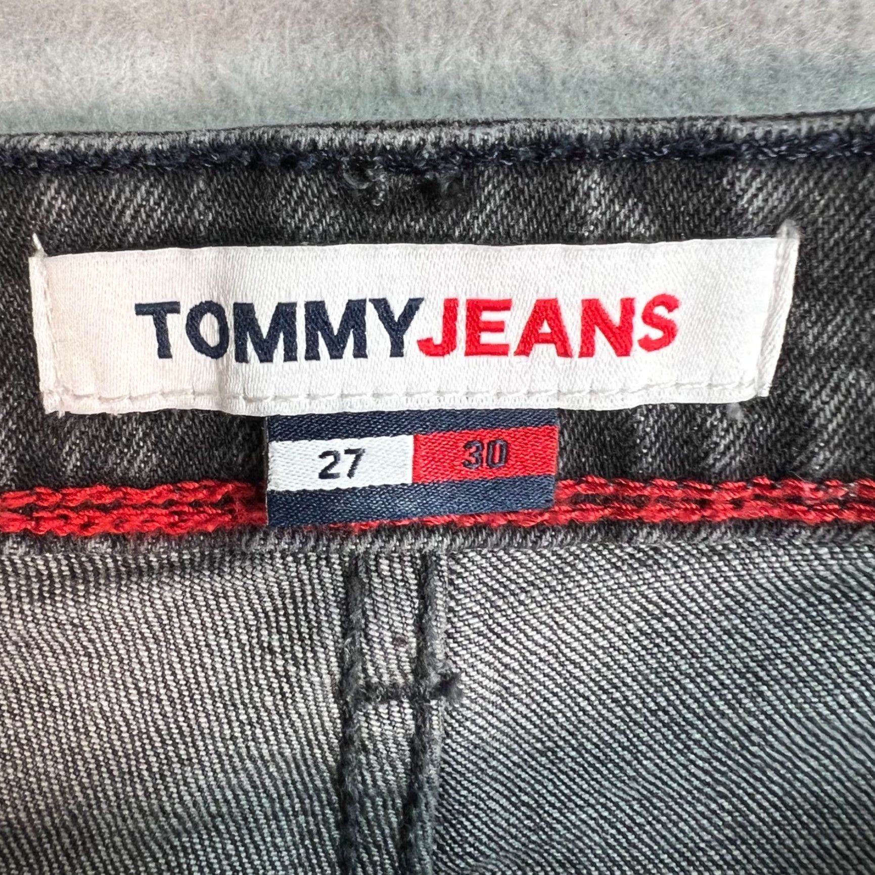 Tommy Hilfiger Tommy Jeans Womens Black Denim Jeans Size 27 x 30 Straight High Rise 5-Pocket Logo Vintage: No Size 27" / US 4 / IT 40 - 3 Thumbnail