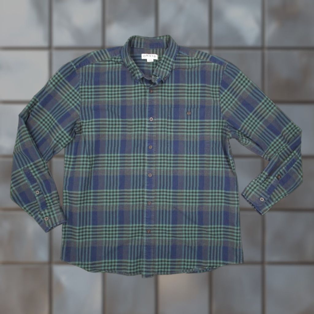 Orvis VINTAGE Orvis Mens Button-Up Shirt XL Green Tartan Flannel Casual Outdoor Workwear Size US XL / EU 56 / 4 - 1 Thumbnail