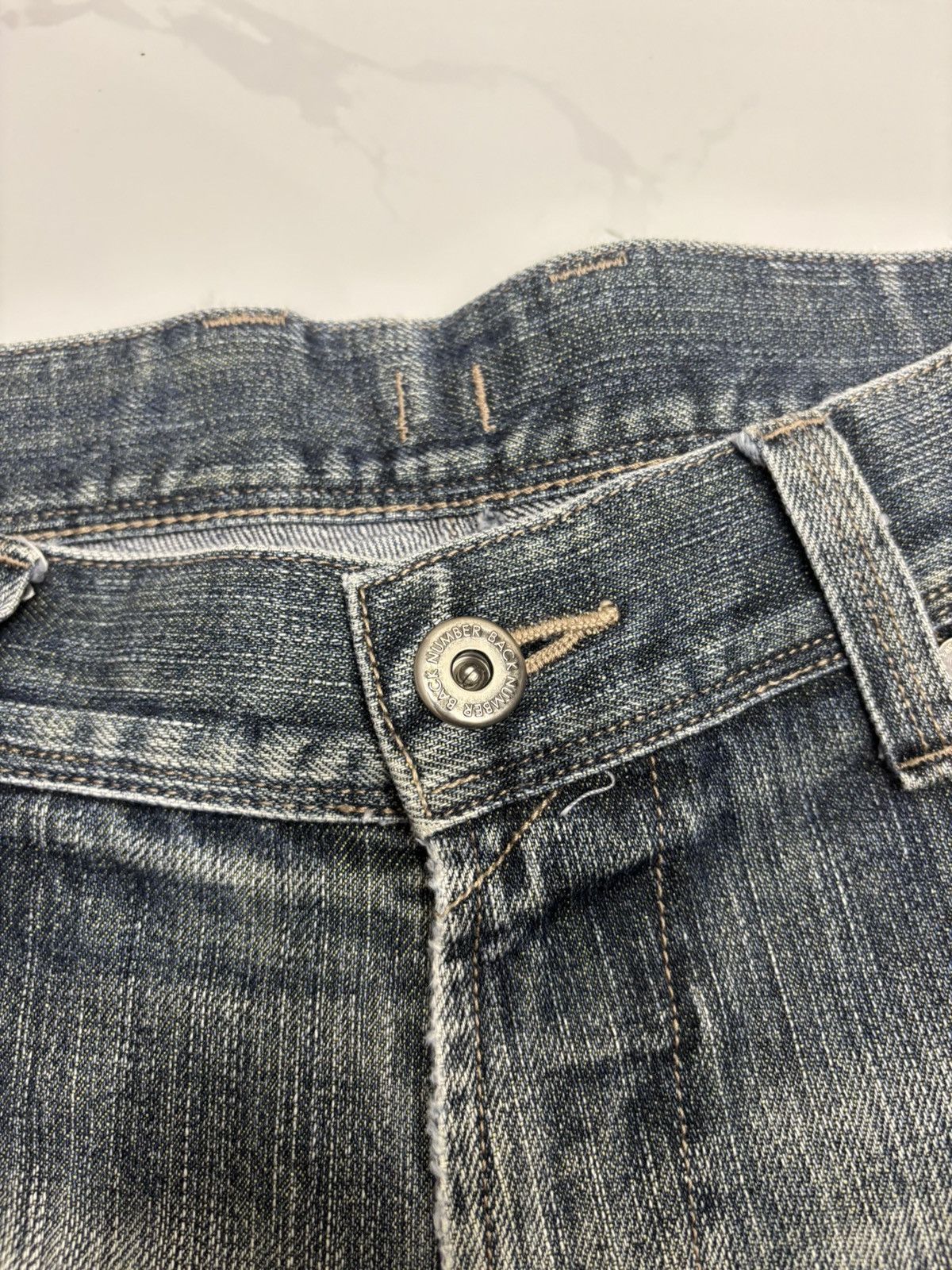Hysteric Glamour × Japanese Brand VINTAGE BACK NUMBER DISTRESSED DENIM JEANS Size US 34 / EU 50 - 9 Thumbnail