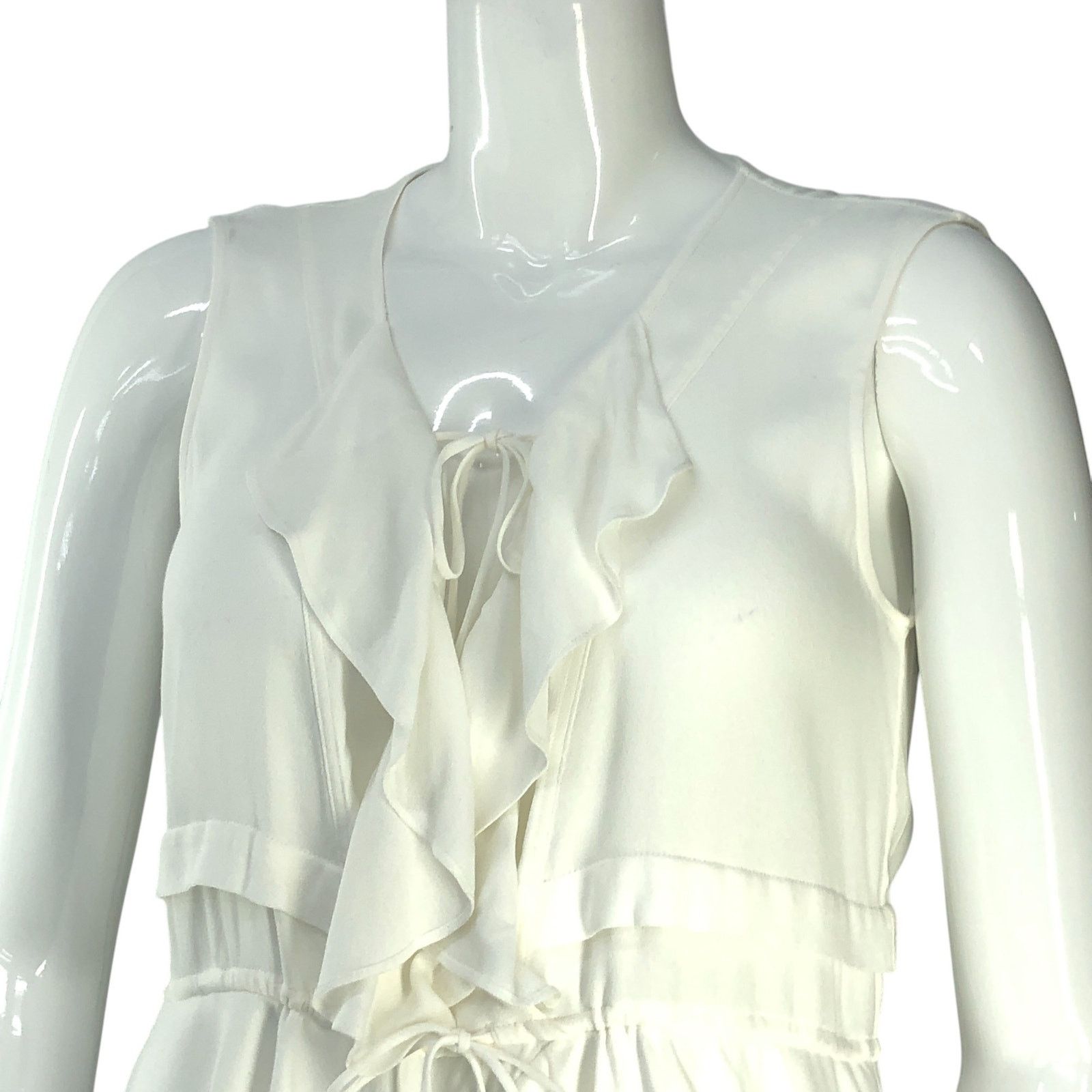 Iro IRO Size 42 Top Ruffle Front Sleeveless Blouse Tie Waist Size L / US 10 / IT 46 - 2 Thumbnail