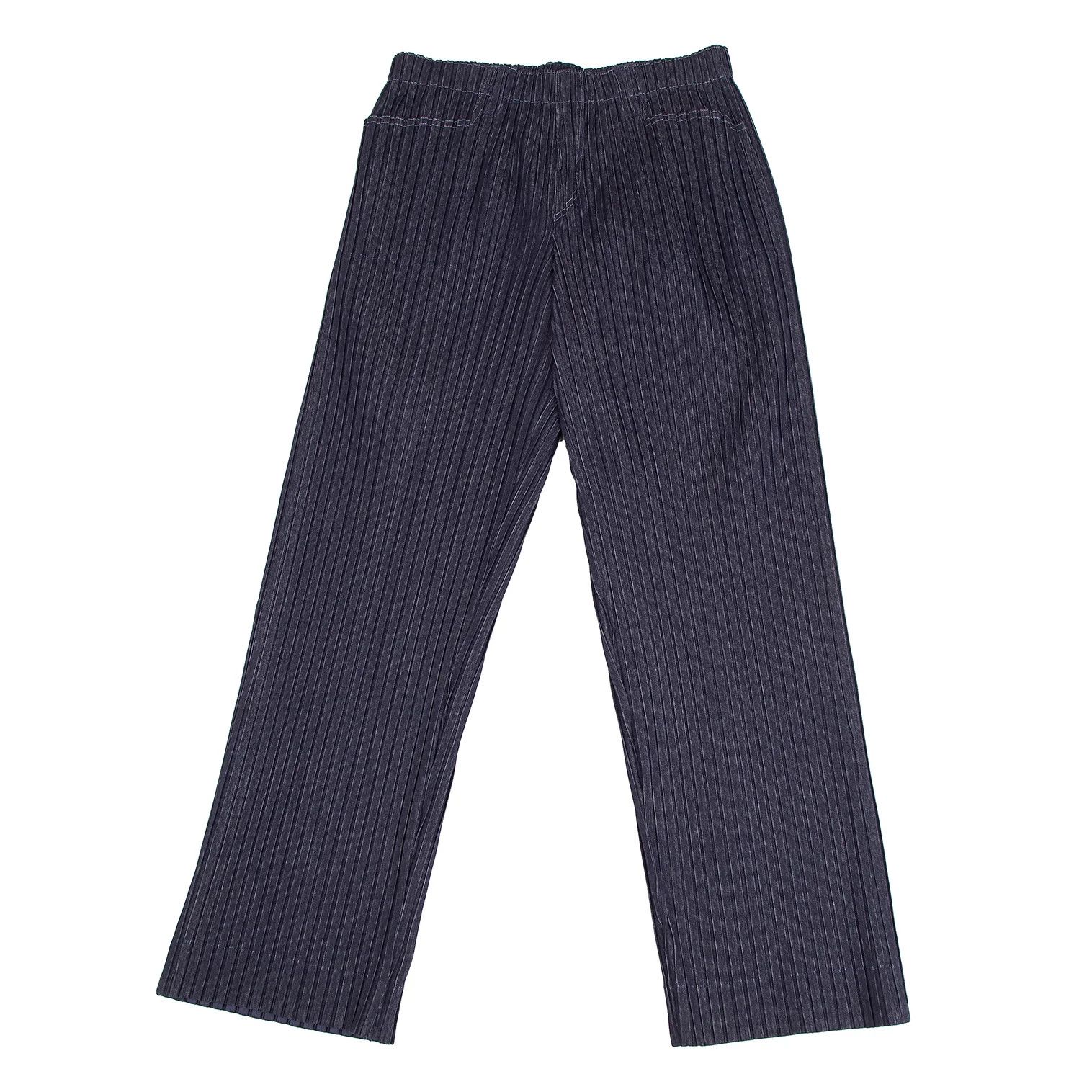 Issey Miyake Denim Print Pleats Pants in Indigo Color Size US 36 / EU 52 - 1 Thumbnail