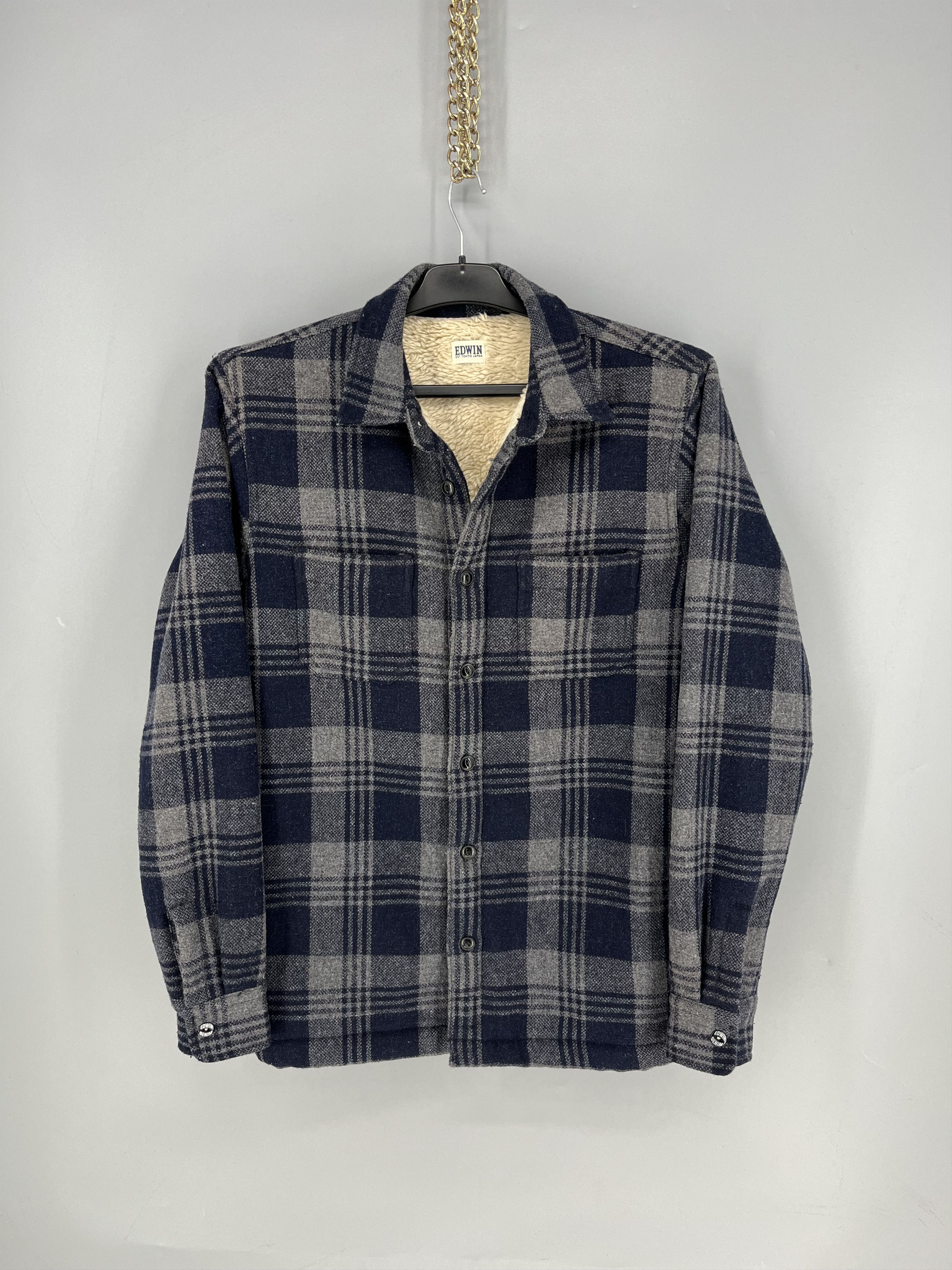 Edwin Edvin Sherpa-Lined Flannel Shirt Jacket Men’s Size-M Size US M / EU 48-50 / 2 - 1 Thumbnail