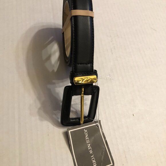 Jones New York Jones New York women's new black leather belt size: L Size ONE SIZE - 1 Thumbnail