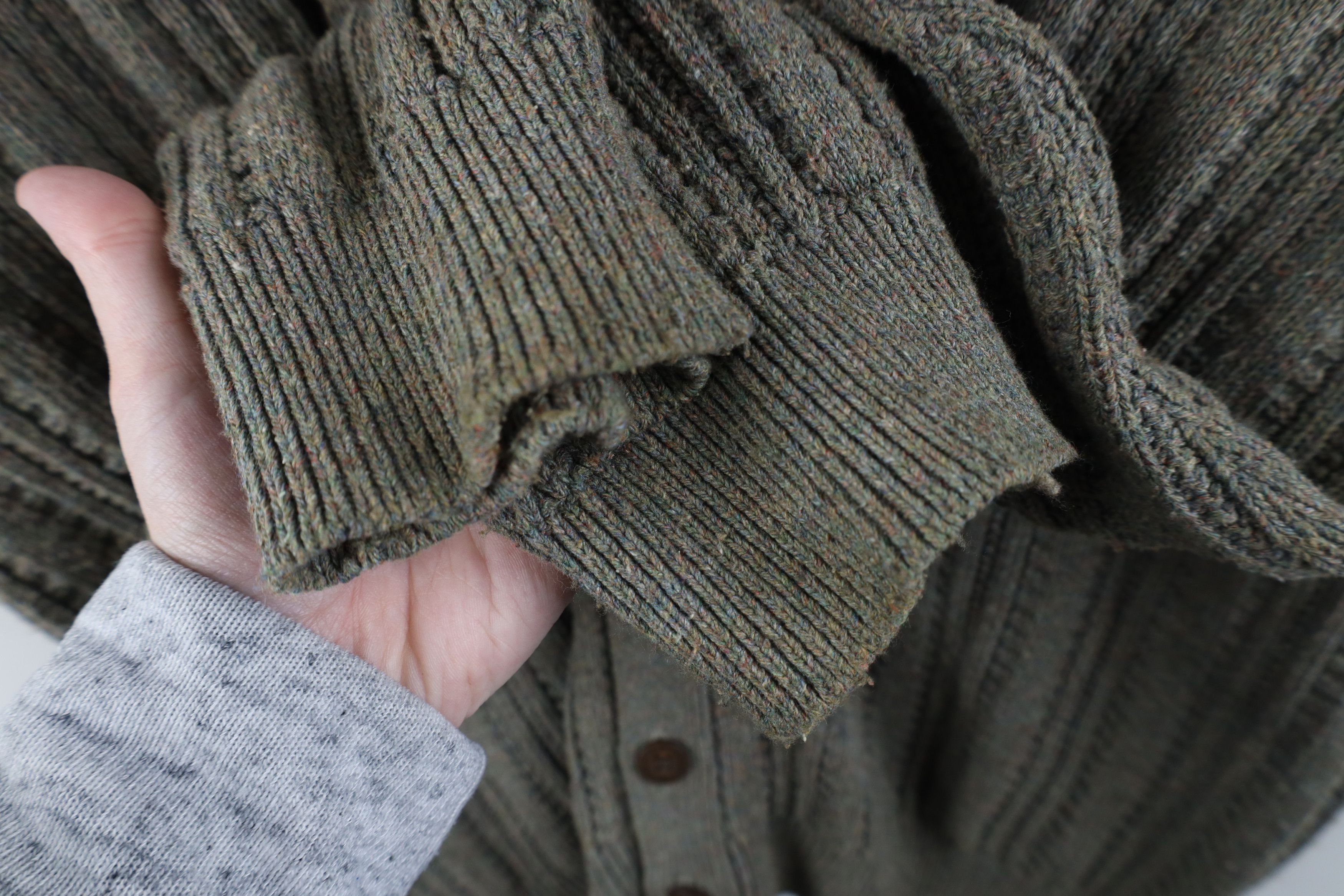 Vintage Vintage 90s Streetwear Ribbed Knit Cardigan Sweater USA Size US XL / EU 56 / 4 - 5 Thumbnail