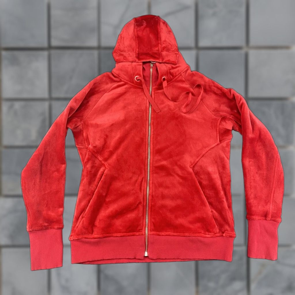 Athleta Athleta Hoodie Womens M Red Full Zip Velour Thumbholes Cozy Size M / US 6-8 / IT 42-44 - 1 Thumbnail