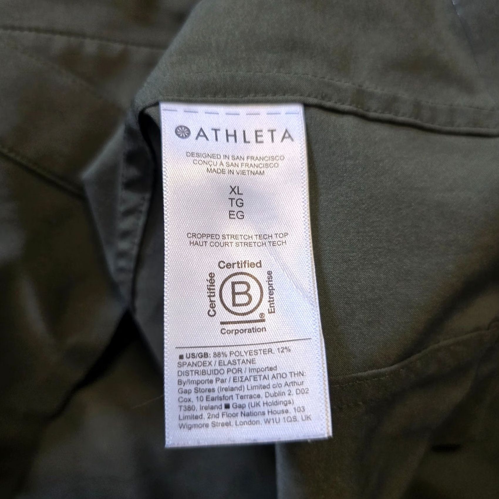 Athleta Athleta Top Womens XL Green Cropped Stretch Tech Button Capsule Lightweight Blouse Shirt Womens XS? Size XL / US 12-14 / IT 48-50 - 7 Thumbnail