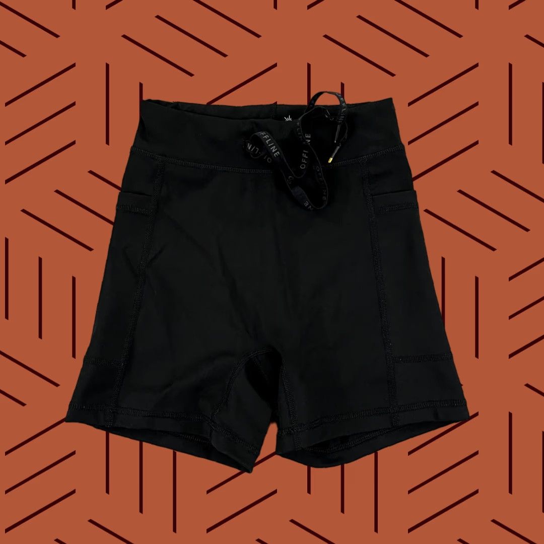 Vintage OFFLINE by Aerie Shorts Womens XS Black Hi Rise Shortie 4" Bike Stretch Pocket Athletic Size 26" / US 2 / IT 38 - 1 Thumbnail