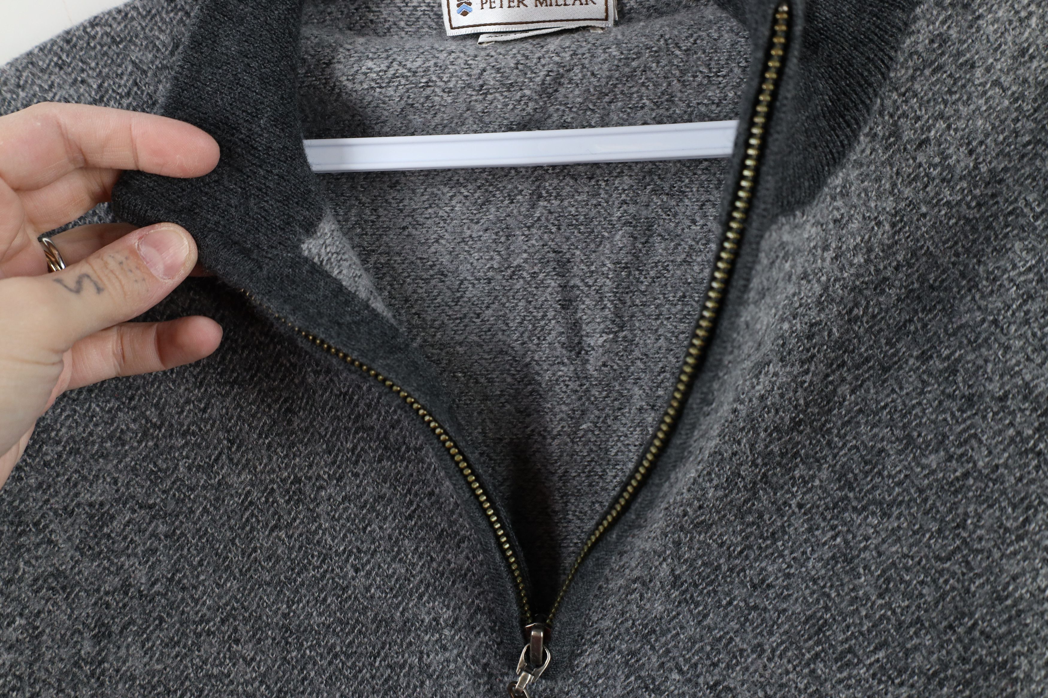 Peter Millar × Vintage Peter Millar Herringbone Wool Knit Half Zip Pullover Sweater Size US S / EU 44-46 / 1 - 5 Thumbnail