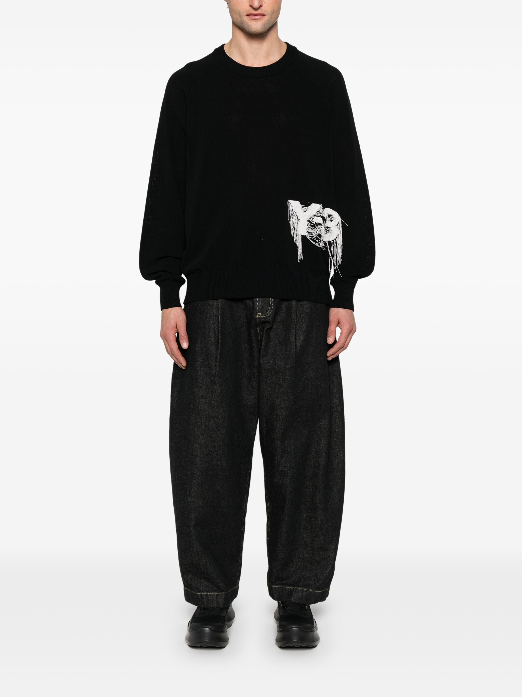 Y-3 o1s22i1n0125 Crewneck Sweater in Black Size US XL / EU 56 / 4 - 2 Thumbnail