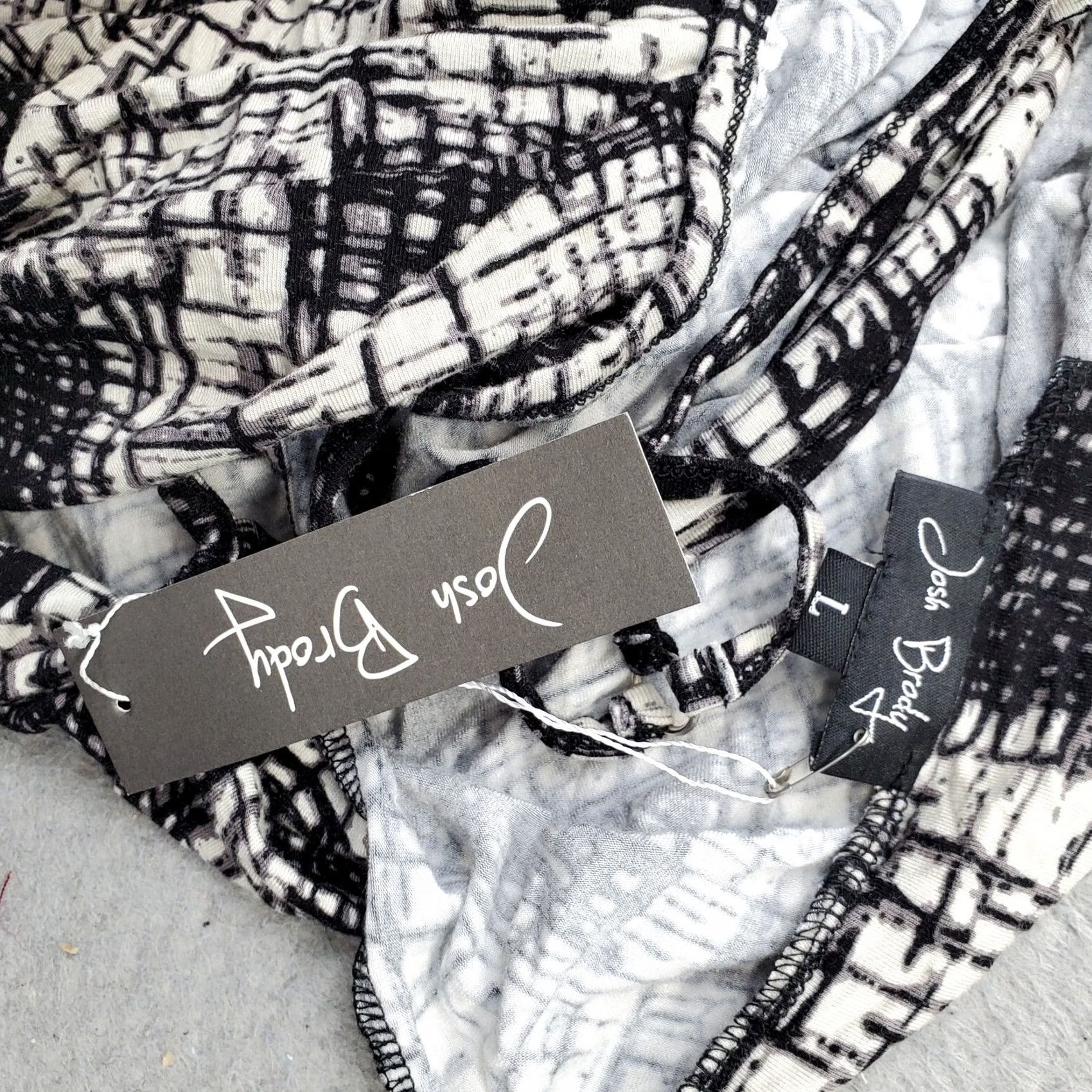 Vintage Josh Brody Maxi Dress Women L Black White Geometric Backless Strappy Sleeve Sleeveless Crew Neck Casual Party/Cocktail Size L / US 10 / IT 46 - 6 Thumbnail