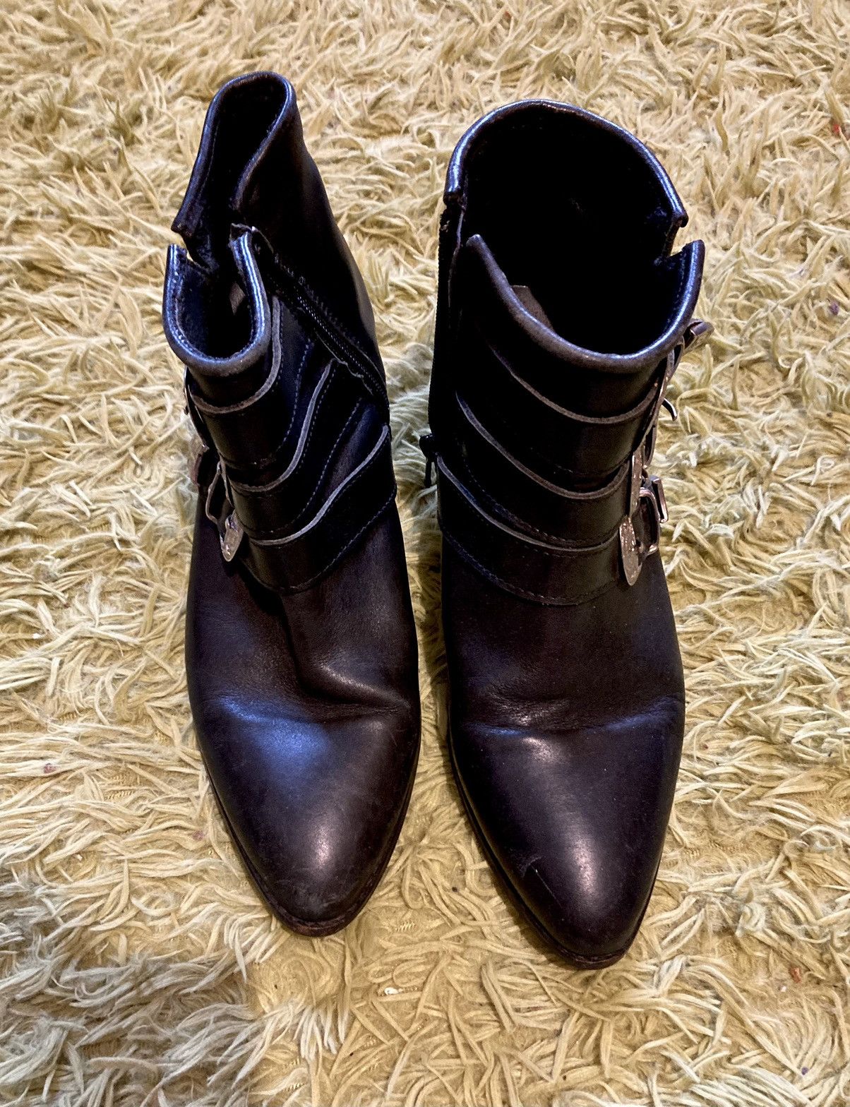 Vintage Black Western Boots w/ Vintage Buckles Size US 8 / IT 38 - 3 Thumbnail