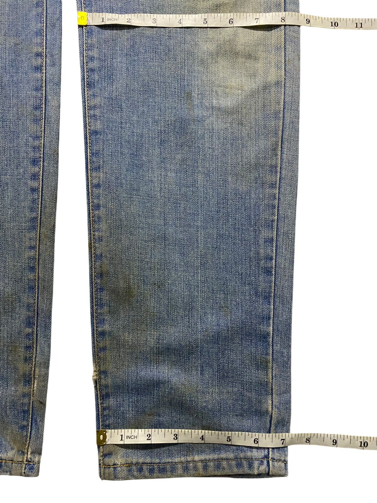 Edwin Vintage Edwin 407 Grunge Blue Wash Distressed Jeans Size US 34 / EU 50 - 12 Thumbnail