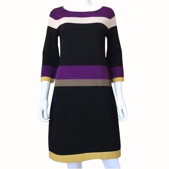 Nine West Nine West Small Black Color block Quarter Sleeve Dress S Size S / US 4 / IT 40 - 1 Thumbnail