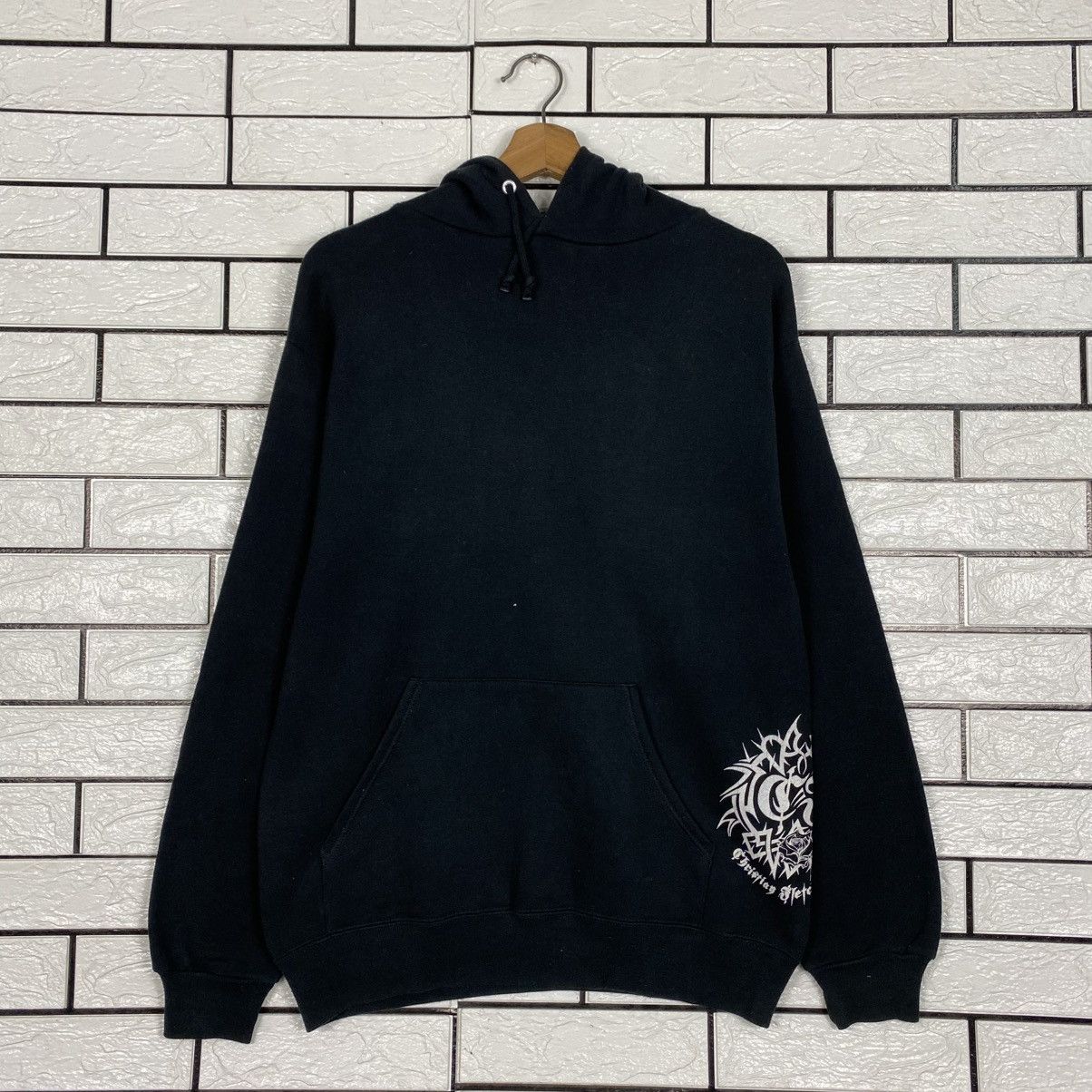 Japanese Brand Tribal Graphic Hoodie Black Goth Y2K Streetwear Size US L / EU 52-54 / 3 - 12 Thumbnail