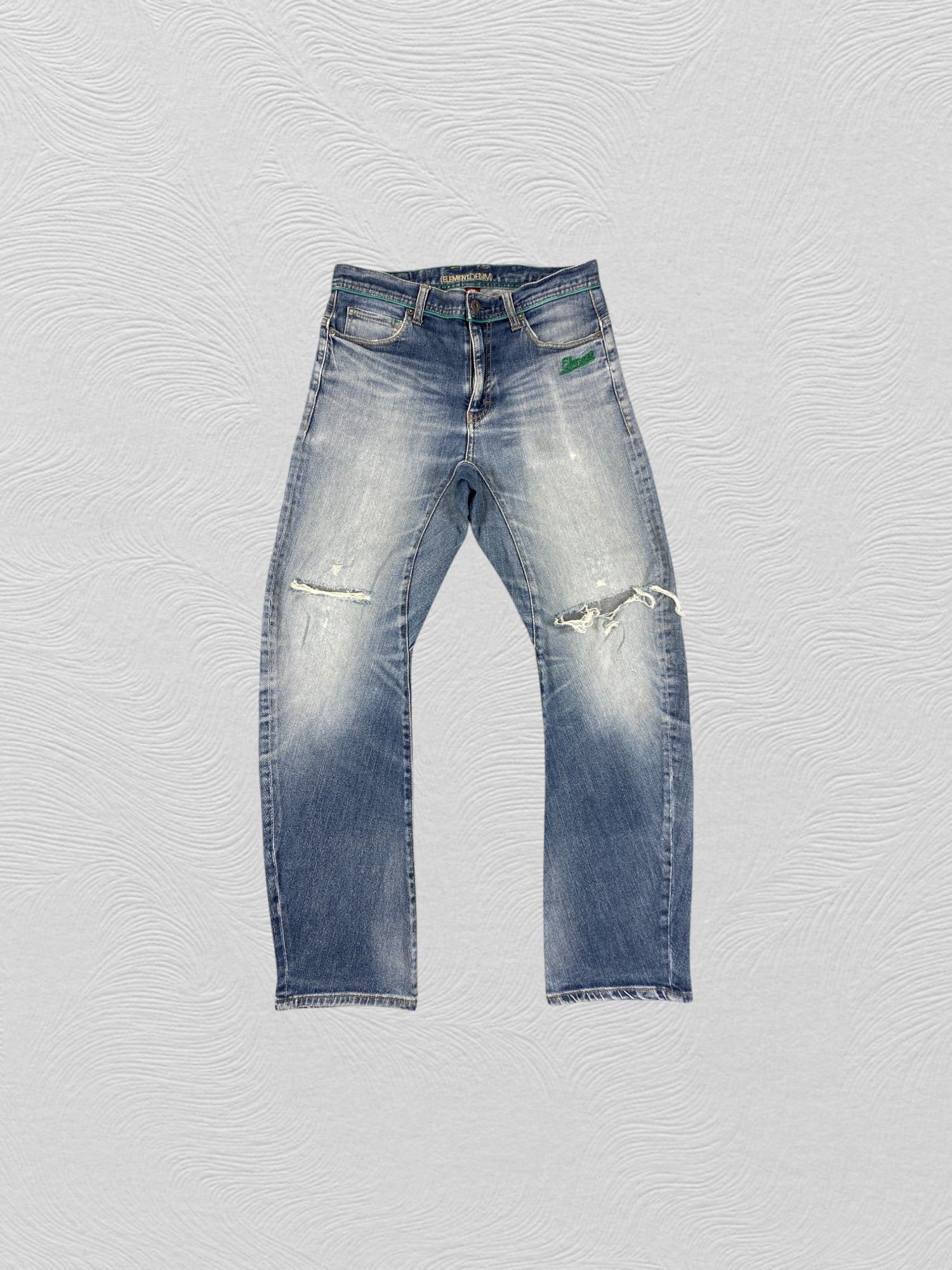 Japanese Brand Distressed Blue Vintage Element Jeans 32x29.5 Denim- JN3596 Size US 32 / EU 48 - 1 Thumbnail