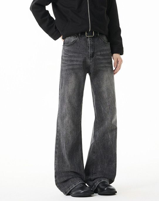 Japanese Brand Men's American Retro Distressed Lightning Black Flared Jeans Size US 32 / EU 48 - 4 Thumbnail